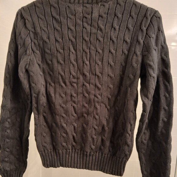 Ralph Lauren Sport Cable Knit Sweater Woman Black - Picture 7 of 8